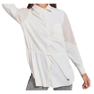 Lysse Elsie pink color block drawstring shirt size M